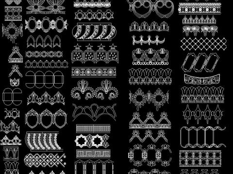  花边腰线CAD图库 