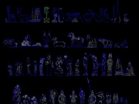  装饰品摆件cad图库 