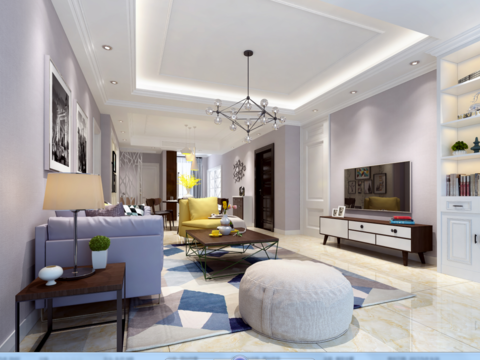  海德城现代客餐厅CAD施工图 