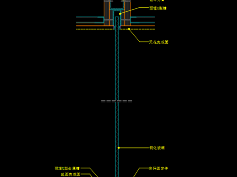  玻璃隔墙节点图CAD施工图 