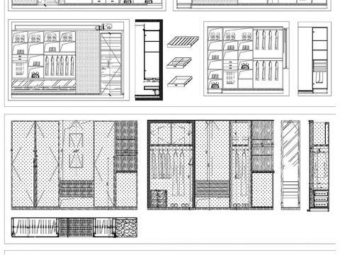  衣柜设计cad图库 