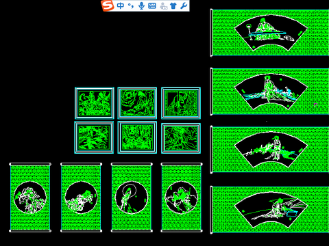  中国元素画CAD施工图 