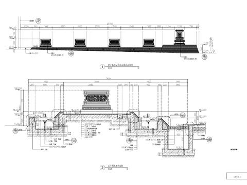  新中式售楼处水景CAD施工图 