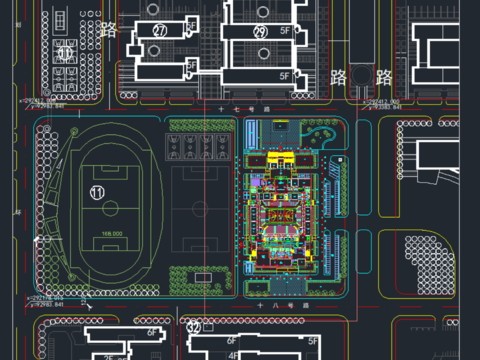  体育馆CAD施工图 