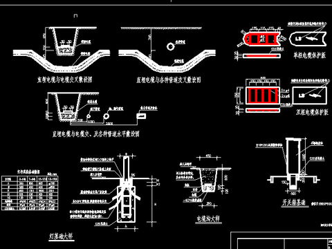  道路照明cad大样图 