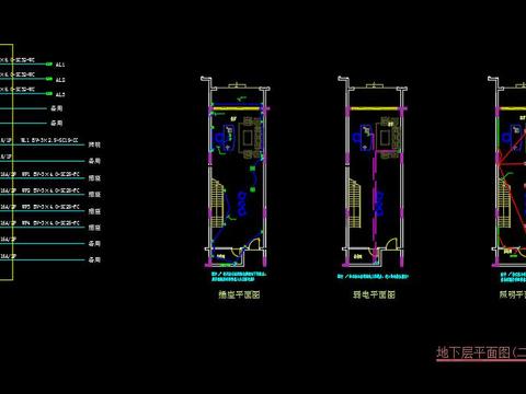  多层别墅强弱电cad施工图 
