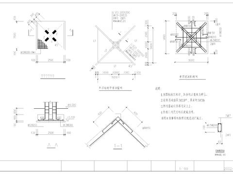  亭桥花架廊cad大样图 