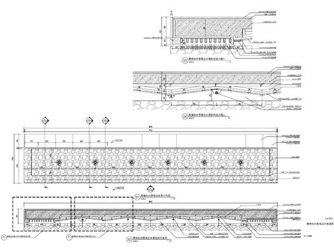  新中式售楼处 对景墙 水景节点大样图 