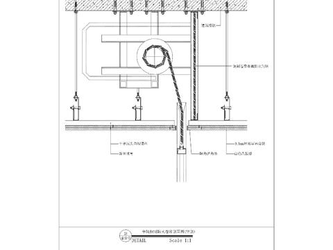  单轨钢制防火卷帘CAD施工图 