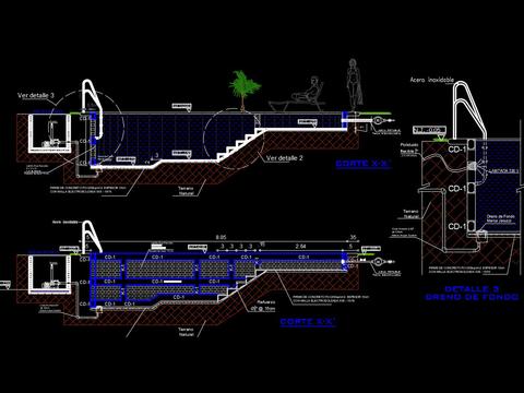  儿童泳池cad节点大样图 