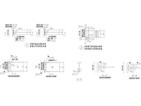  用楔形板加强框架梁cad大样图 
