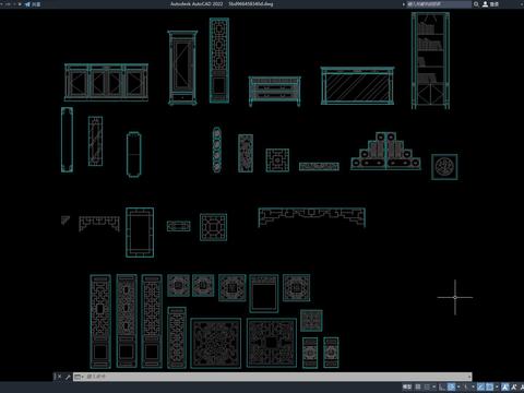  中式部件立面CAD图库 