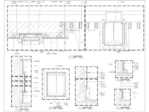  大堂水景及墙身cad大样图 