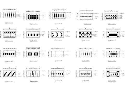  20款玄关地面拼花cad图库 