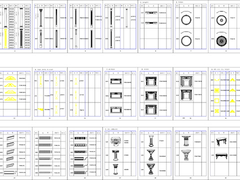  欧式构件CAD图库 