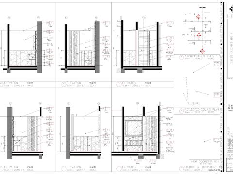  酒吧包间立面节点大样 