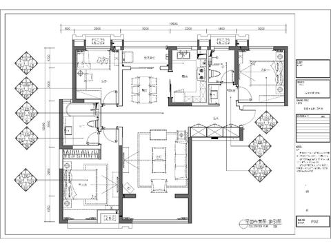  住宅平面布置CAD施工图 