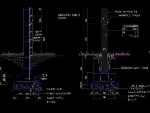  新中式 特色景墙CAD节点大样 
