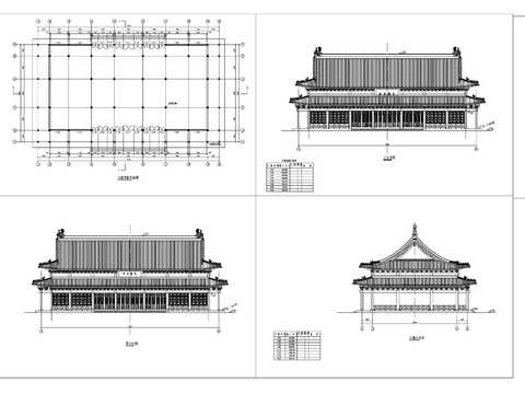  大雄寶殿建筑cad施工圖 