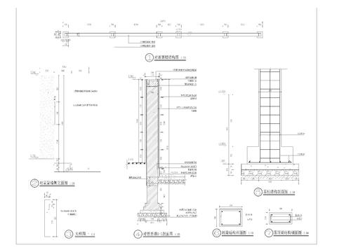  对景景墙cad大样图 