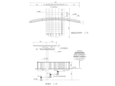 景墙立面剖cad大样图 
