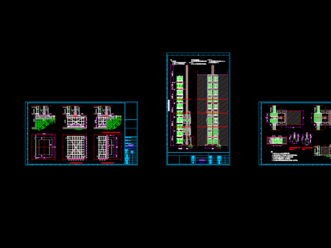  工地塔吊及施工电梯全套cad施工图 
