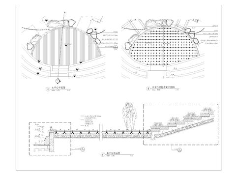  木平台详图 平面剖面节点大样图 