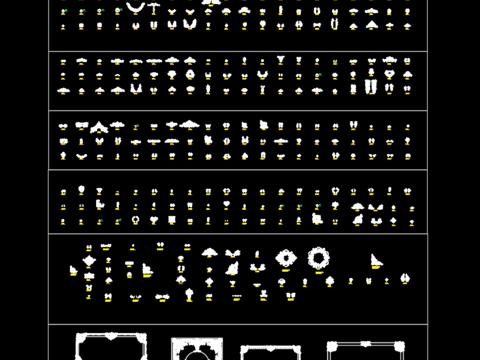  pu 石膏线 装饰角花cad图库 