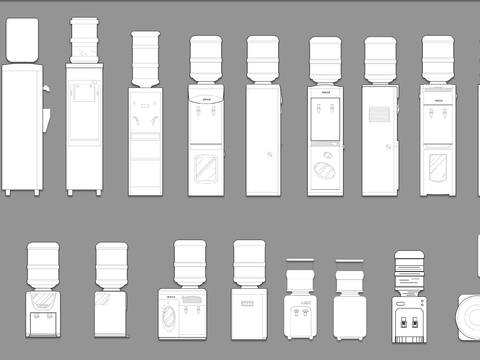  饮水机cad图库 