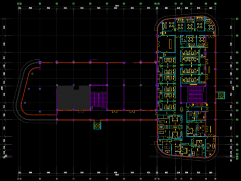  足浴按摩休闲会所cad平面图 