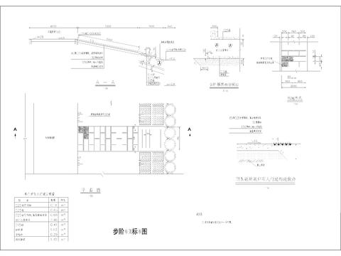  堤防步阶cad布置标准图 