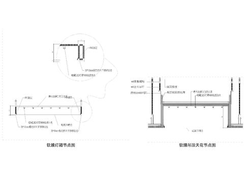  软膜灯箱喷绘节点大样图 