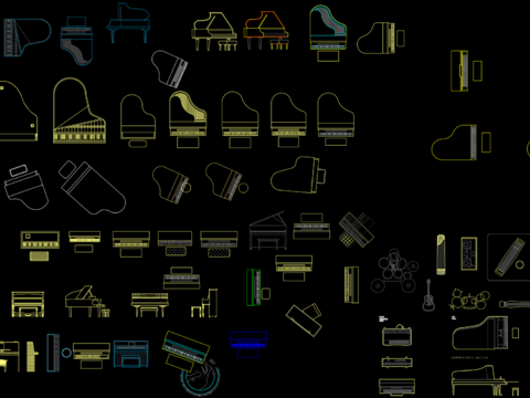  乐器cad图块 