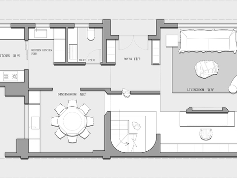  274㎡三层联排别墅cad平面图 