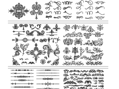  欧式雕花CAD图库 