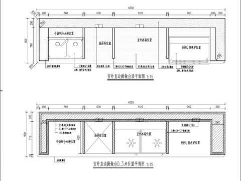  户外BBQ烧烤台CAD节点大样 
