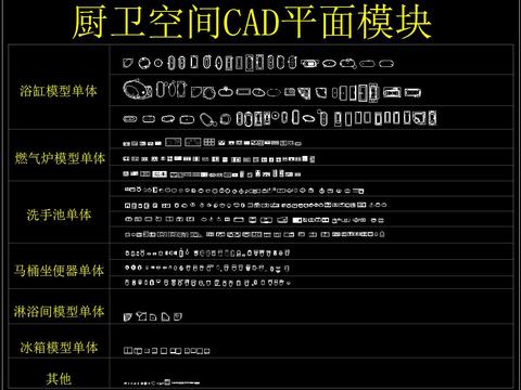  厨卫cad模块图库 