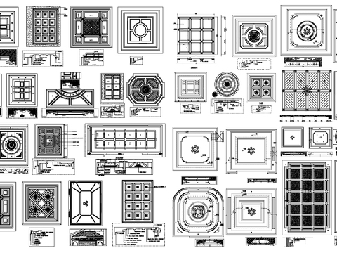  天花吊顶天栅详图剖面大样图设计cad图库 
