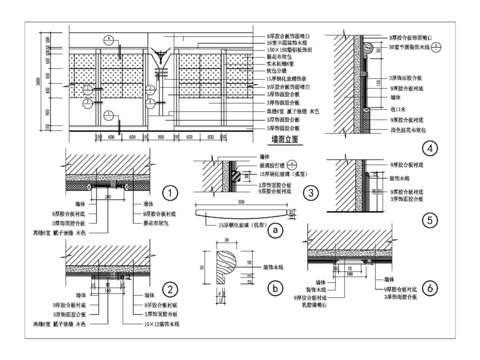  织物软包造型墙CAD施工图 
