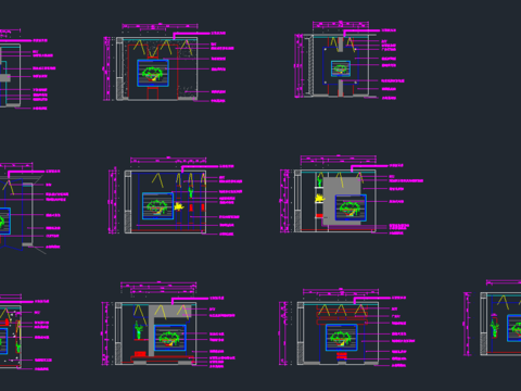  壁挂电视背景板设计cad施工图 