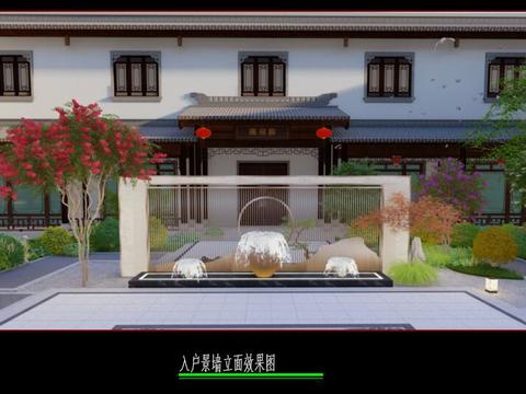  中式文化景墙cad大样图 