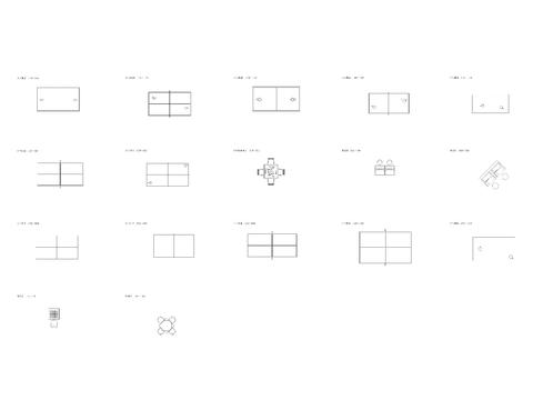  现代兵乓球桌 球台 棋牌桌椅 麻将桌椅cad图库 