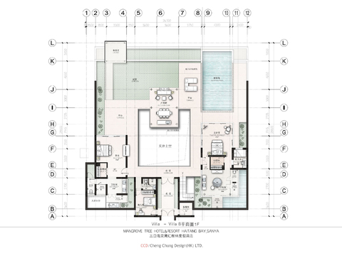  CCD三亞灣別墅B戶型度假酒店cad施工圖 