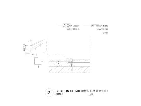  地板与石材衔接节点 