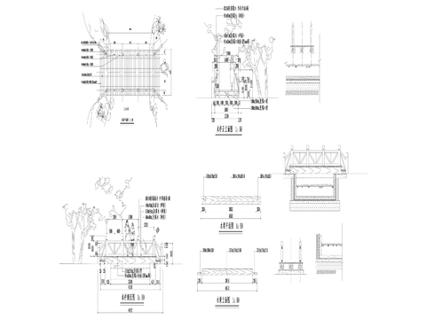  47园林木桥cad施工图 
