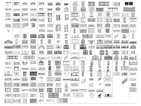  铁艺栏杆CAD图库 