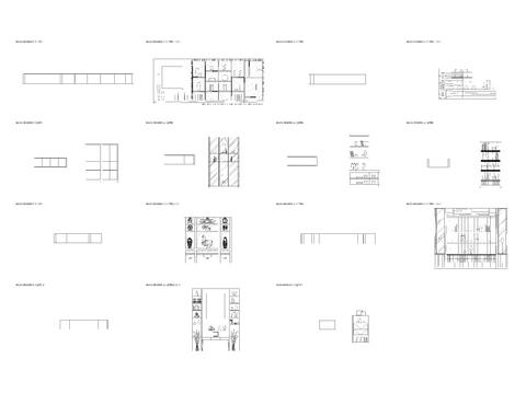  现代置物柜 隔断柜平面图 立面cad图库 