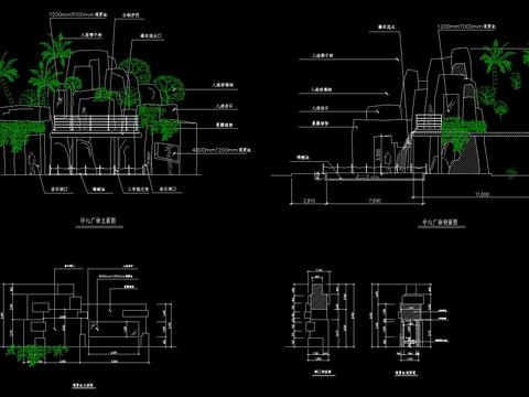  假山水造景CAD施工图 