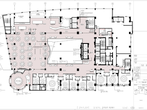  酒店餐厅cad平面图 