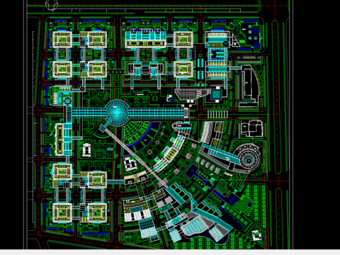  中关村cad总平面规划图 